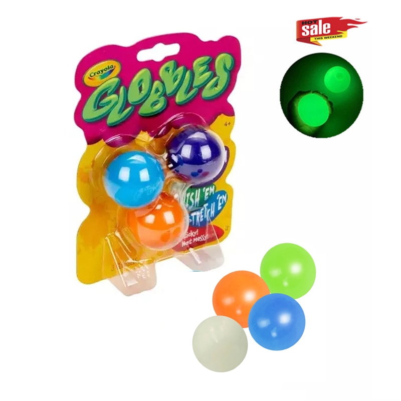 Globbles, Anti Stress Reliever Balls, Squish & Fidget Toys, Sticky Wall Balls Alleviate Tension, Anxiety Christmas for Kids