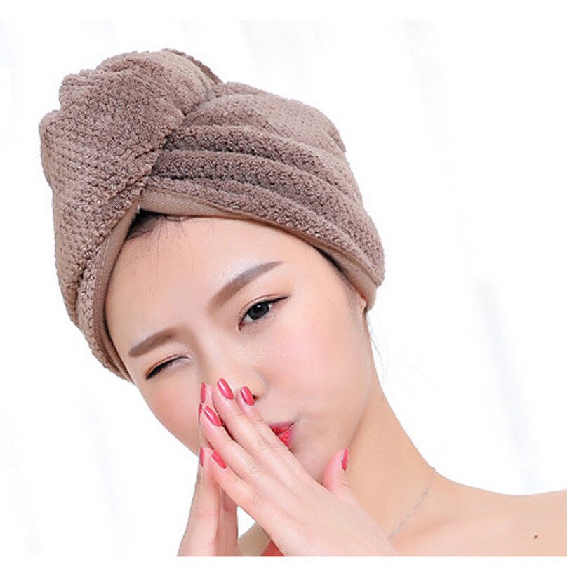 Neue Super Saugfähigen Haar Trocknen Mit Kapuze Handtuch Turban bat Kappe Bademantel Hütte Kopf wickeln