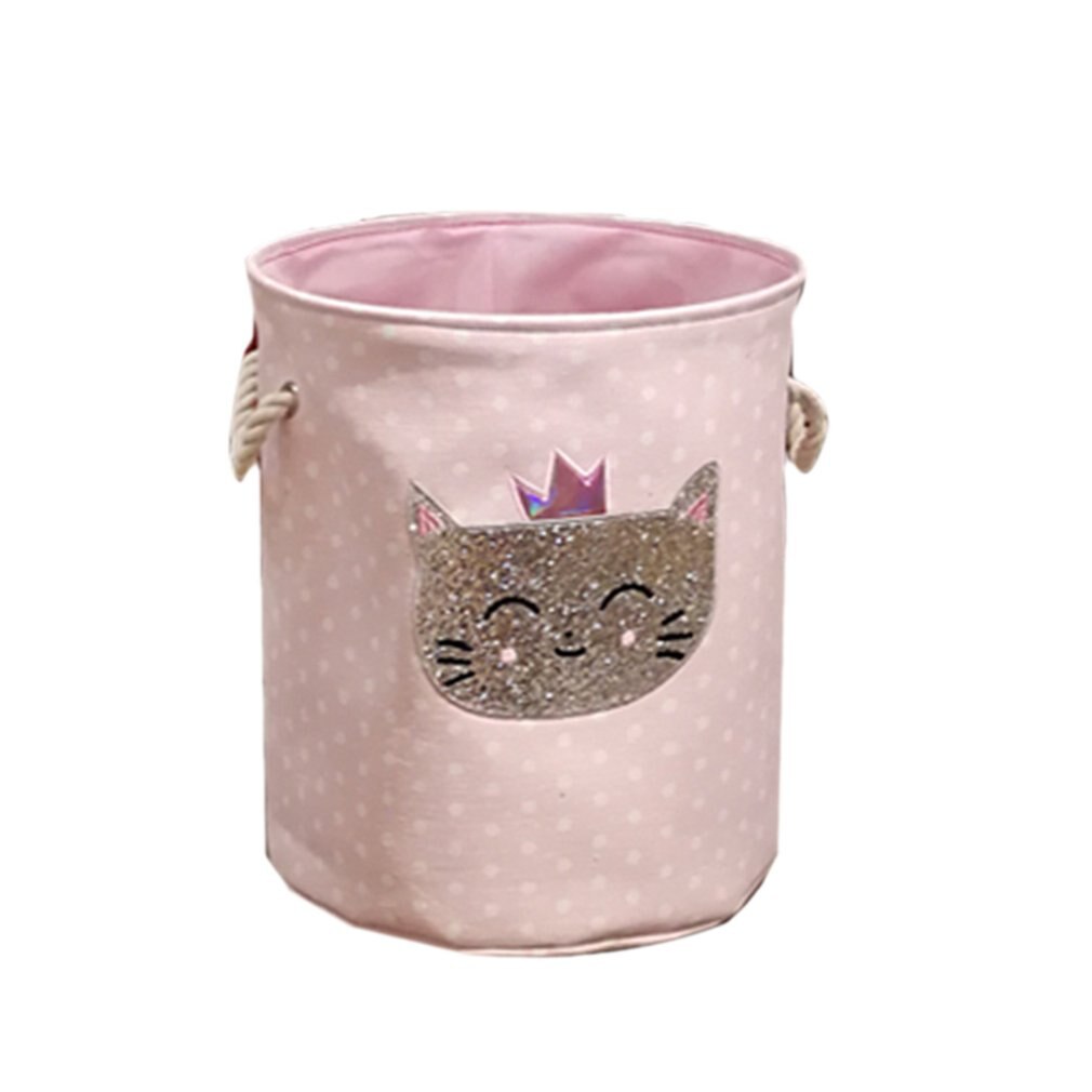Pink Swan Cat Pattern Foldable Laundry Basket For Home Organizer Dirty Cloths Storage Box Sundries Storage Bucket: YELLOW