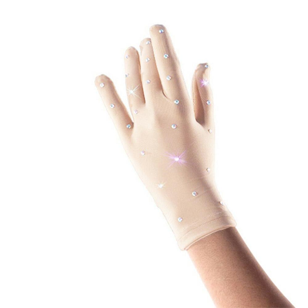 1Pair Performance Skating Glove For Competition Show Women Figure Ice Skating Gloves with Rhinestones
