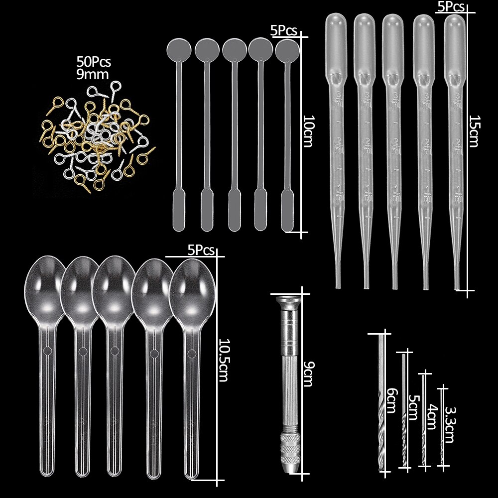 Set de moldes de fundición de silicona para joyería 300 uds, moldes de herramientas de resina epoxi UV de estilo mixto para Diy, Kits de accesorios para hacer joyas: KT0023-18