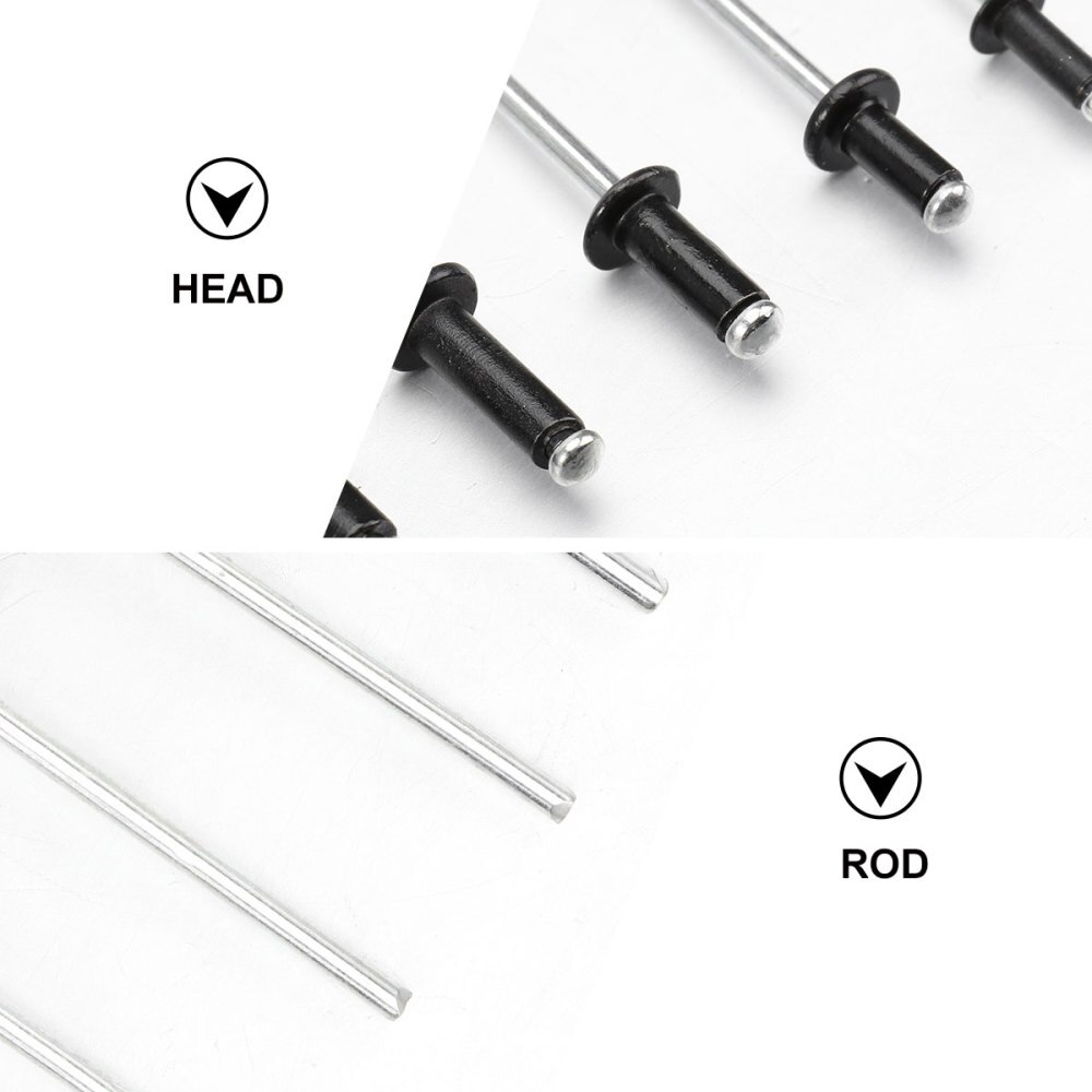 120 stuks/set  m2.4 m3.0 m3.2 zwarte aluminium blindklinknagels nageldecoratie klinknagels bevestigingsmiddelen voor meubels assortimentsset