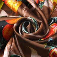 CNUM SP323 Reiner Seide/Zitrone Und Granatapfel/Seide Stoff Elastische 93% Seide 7% Spandex/Breite 1,29 yd dicke 19 mt/mt: Braun Hintergrund