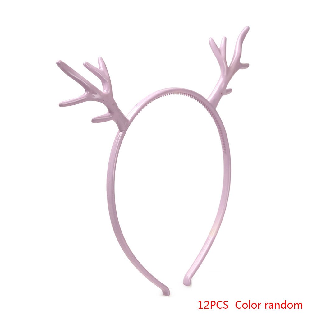12 Teile/satz freundlicher Mädchen Elch Geweih Mädchen Stirnband Party Weihnachten Hochzeit Kopfschmuck Hirsch Haar Reifen Zufällige Farbe: Ursprünglich Titel