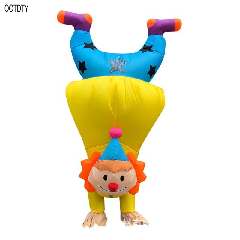 OOTDTY Hand Clown Inflatable Costume Adult Funny Blow up Outfit Halloween Cosplay Party Dress