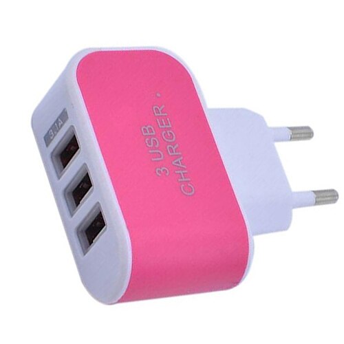 3 Ports 3.1A Triple USB Port Wall Home Travel AC Charger Adapter EU Plug Mobile Phone Charger