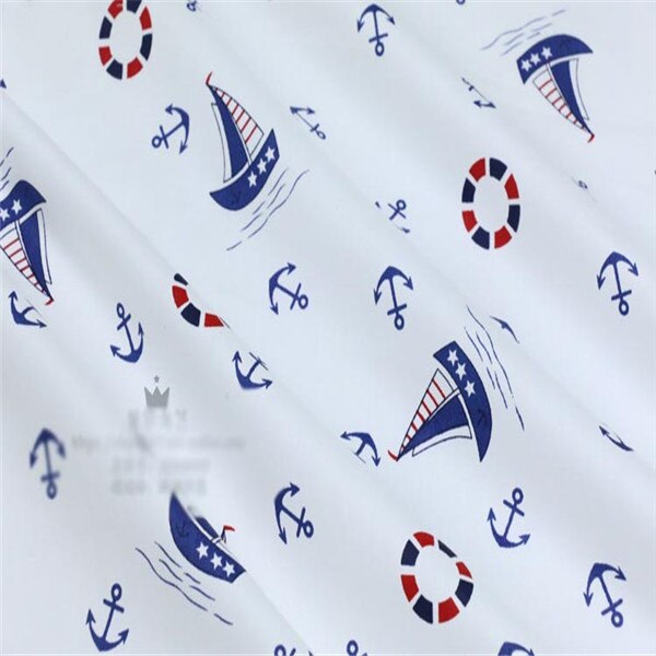 Décoration de literie pour bébé garçon, bateau de plaisance, oreillers à coudre, Patchwork à faire soi-même, tissu 100% coton en sergé 50x50cm: No.4 / 50x160cm 1pc