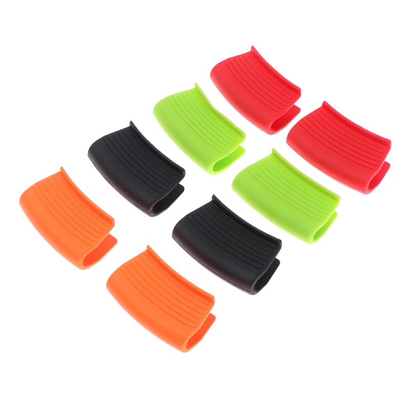 2Pcs Grip Siliconen Pot Houder Mouw Pot Handschoen Antislip Pot Handvat Cover Grip Keuken Tool Te Voorkomen brandwonden Beschermhoes