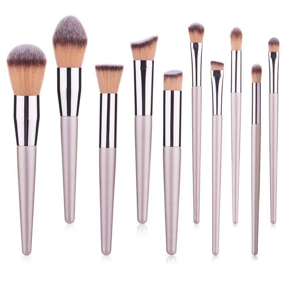 Beauty champagne make-up kwastenset voor foundation poeder blush oogschaduw concealer lippen oogmake-up kwast cosmetica beauty tools