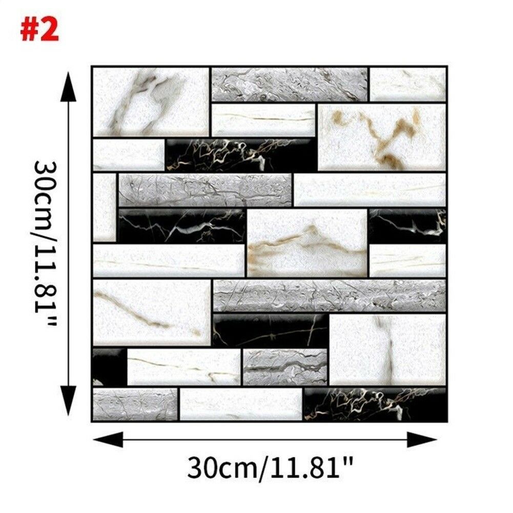 3d mosaik selvklæbende badeværelse køkkenindretning væg trappefliser klistermærke 30 x 30cm: B