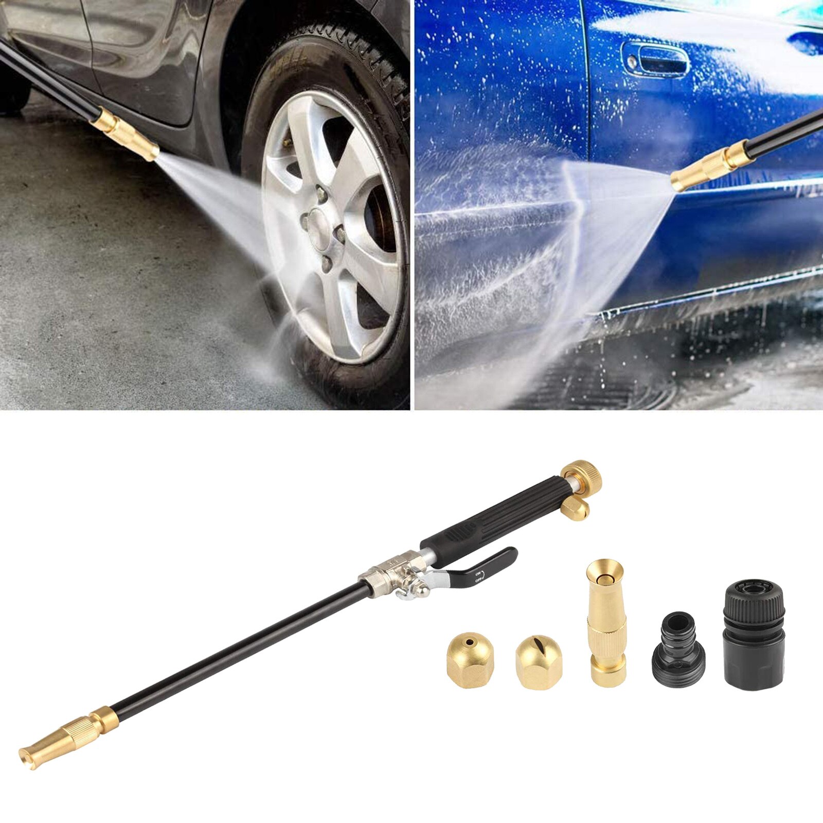 High Pressure Wand Hydro Water Jet Power Washer Water Hose Nozzle Glass Cleaner Garden Sprayer Car Wash Window Washing