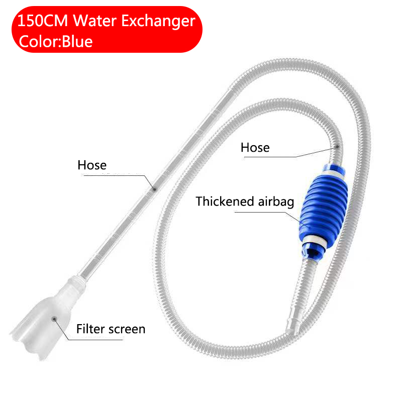 Changeur d'eau pour Aquarium, pompe à Air, outils de nettoyage, nettoyeur de gravier d'aquarium, pompe à Siphon sous vide avec buse de filtre: Black