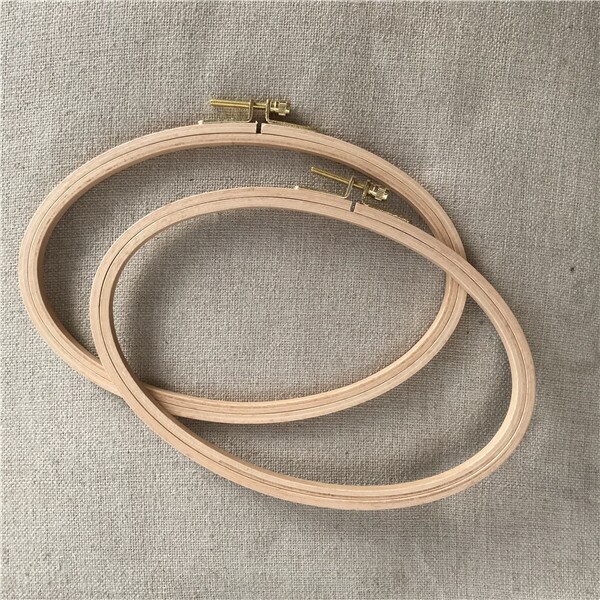 Oval Embroidery Hoops 21*13cm Ellipse Wooden Tambour Frame Art Craft Embroidery Tools Cross Stitch Hoops: 2PCS