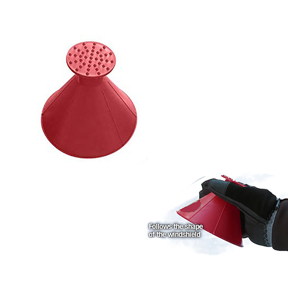 2pcs 2 In 1 Red Snow Remover Cone Shaped Outdoor Winter Car Snow Windshield Funnel Magic Shovel Ice Scraper Snow Removal Tool