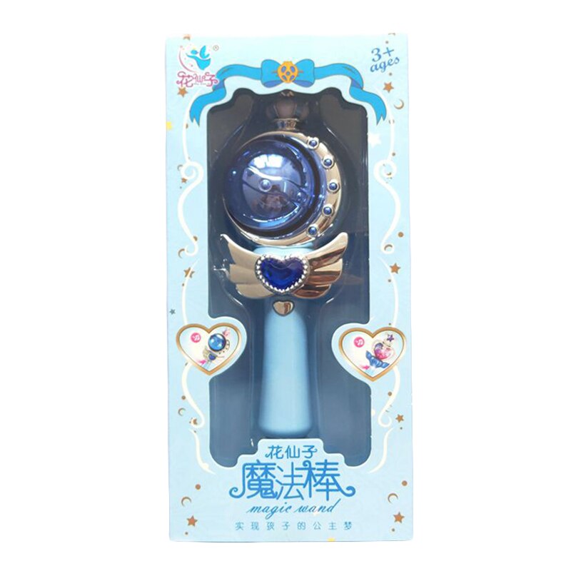 Flower Fairy Large Magic Wand Led Light Music Little Magic Fairy Princess Fairy Wand Girl Toy: Blue-83312