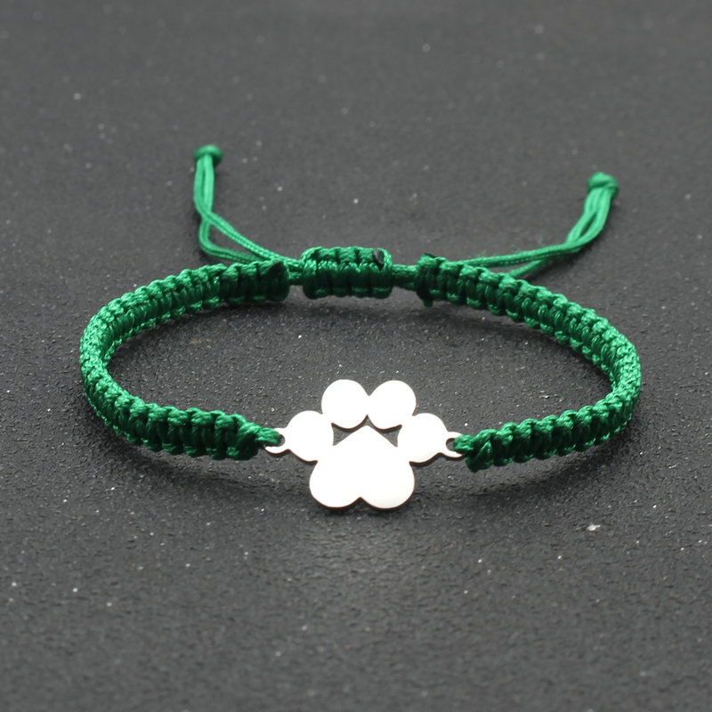 Roestvrij staal Bear Claw bedelarmband Lovers' Lucky handgemaakte gevlochten verstelbare vriendschapsarmbanden voor dames heren koppels: Kobalt Violet