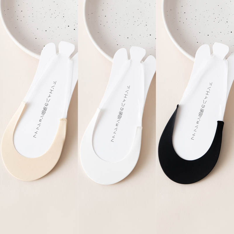 3 pares de calcetines invisibles de barco para mujer, calcetines antideslizantes de silicona de verano para zapatos de tacón alto, tirantes finos de media palma de seda helada,