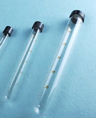 Scale Line 10ml Glass Test Tube Round bottom with screw cap for Chemistry Laboratory