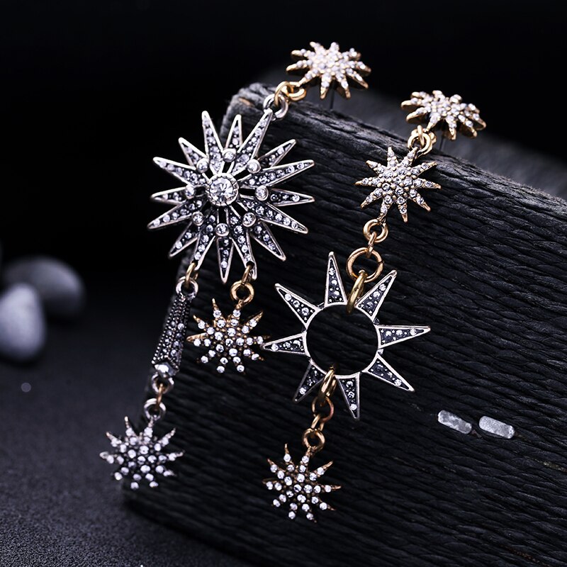 JOOLIM Jewelry Vintage Starburst Mismatching Earring Bulk Earring