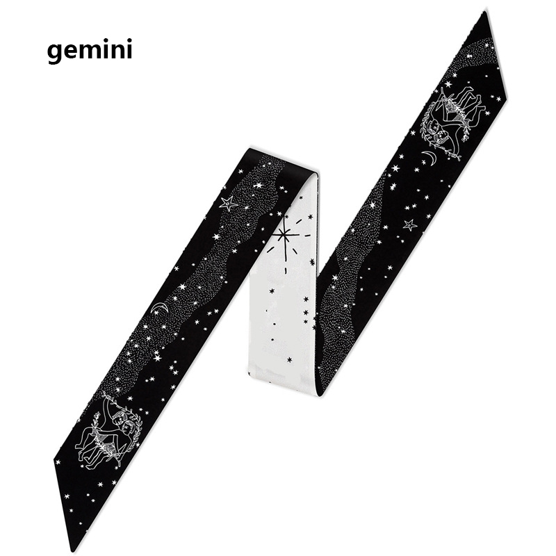 zwölf Konstellation Köper seide kleine Band gebunden tasche griff Band haarband schal Griff Tasche Band Lange Schals: 8