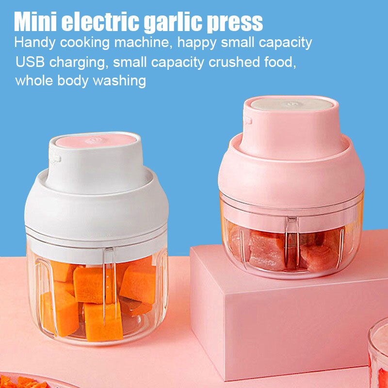 Wireless Portable Electric Crusher 100/250ml Portable Electric Blender Multipurpose Mini USB Charging Vegetables Cup QP2