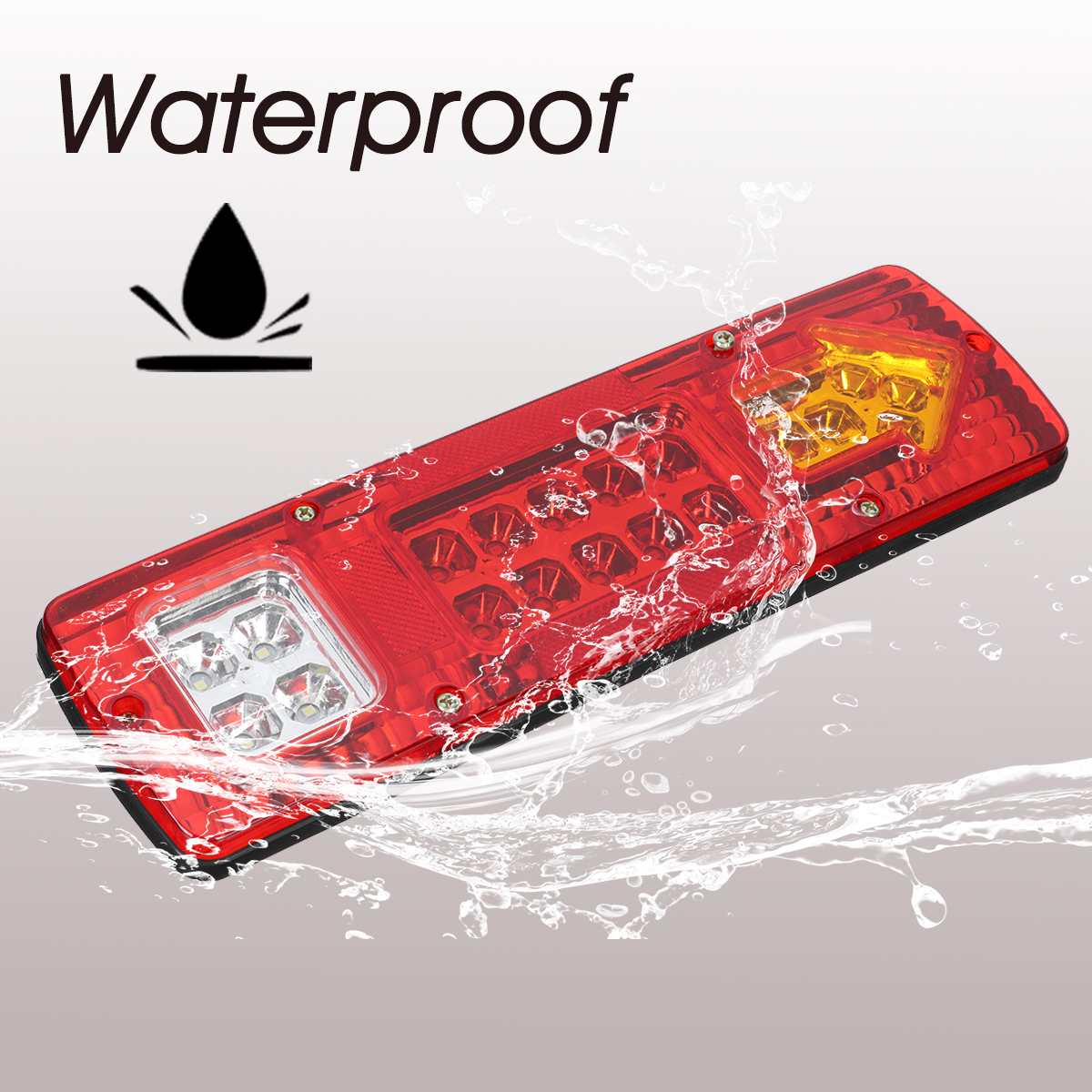 Feux arrière 12V 19 LED pour remorque de voiture, 2 pièces, feux de Stop, frein, clignotant, indicateur, feux arrière, caravanes, Bus, RV, camping-Car