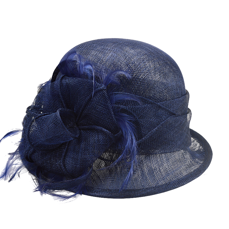 Women Chic Fascinator Hat Cocktail Party Fedora Hat Headwear Bride Wedding Hair Accessories Lady Church Sinamay Hats