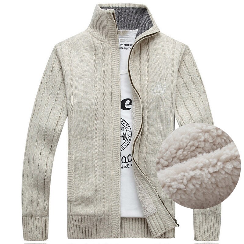 Opruiming wintertrui heren vest heren fleece standaard wollen trui heren pull homme vest heren bovenkleding jassen: Beige / Xxxl