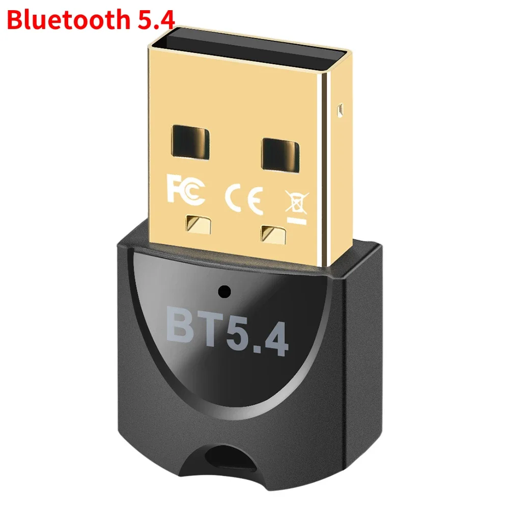 USB Bluetooth 5.4 5.3 Ricevitore Trasmettitore Adattatore Bluetooth Adattatori dongle wireless per PC Mouse wireless Tastiera Musica Audio: Marrone