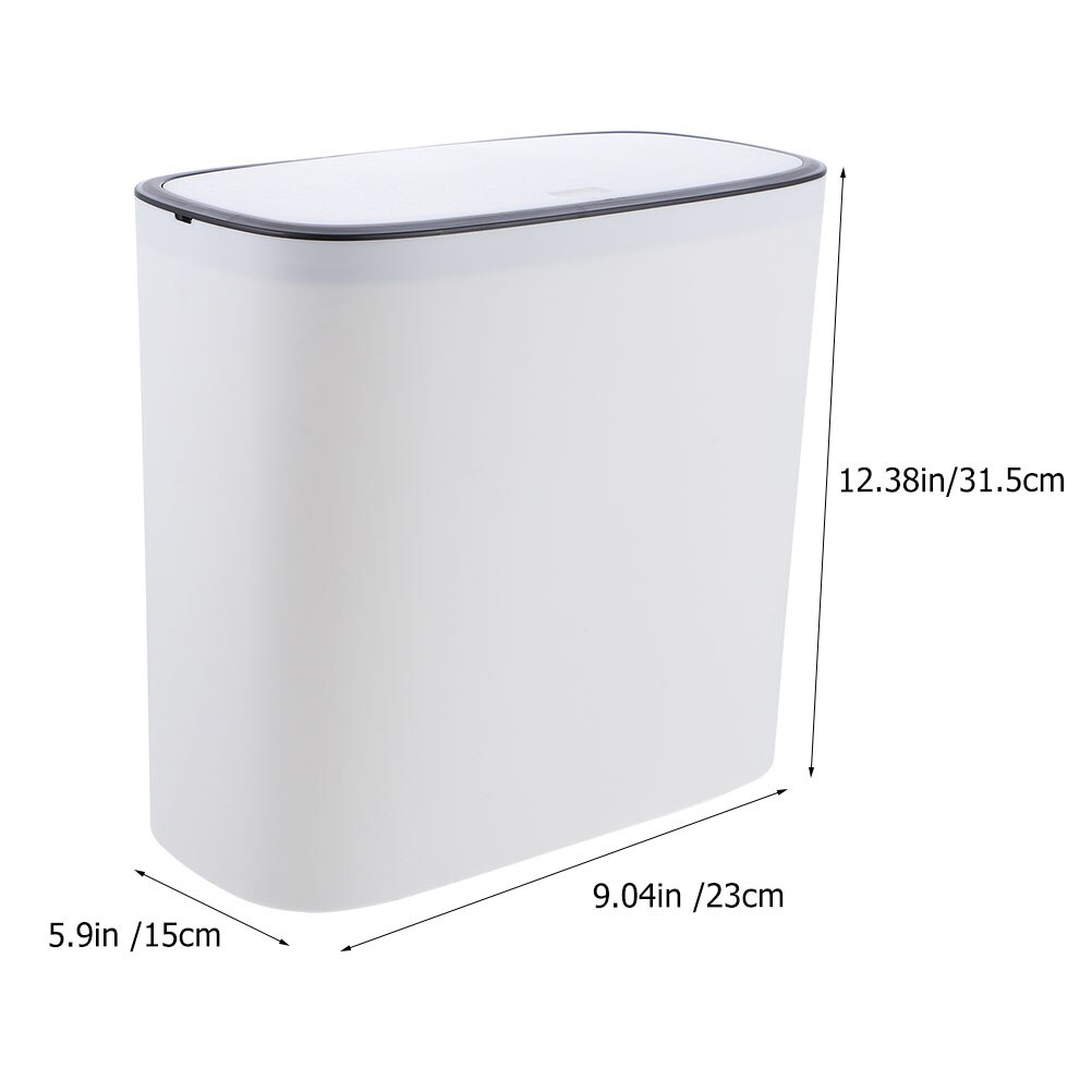 Covered Office Ash-bin Large-Capacity Garbage Bucket Simple Style Trash Can (White)