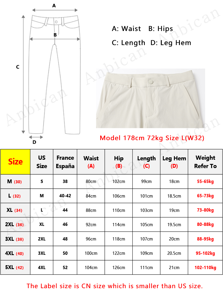 Pantalones informales de secado rápido para hombre, pantalones de Golf elásticos de nailon y LICRA ligeros, pantalones de seda helada con 4 bolsillos con cremallera, verano