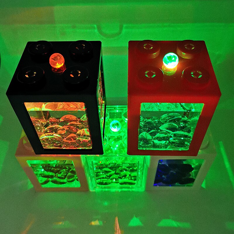 Desktop Small Fish Tank With Built-in Light Mini Stackable DIY Turtle Tank Aquatic Plant Ornamental Box Aquarium Decoration