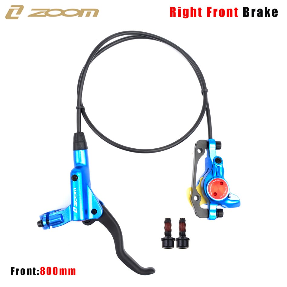 ZOOM HB-875 Mountain Bike hydrauliczny hamulec tarczowy przód i tył 800mm/1400mm hamulec rowerowy MTB ciśnienie oleju zacisk hamulcowy: Blue Right Front