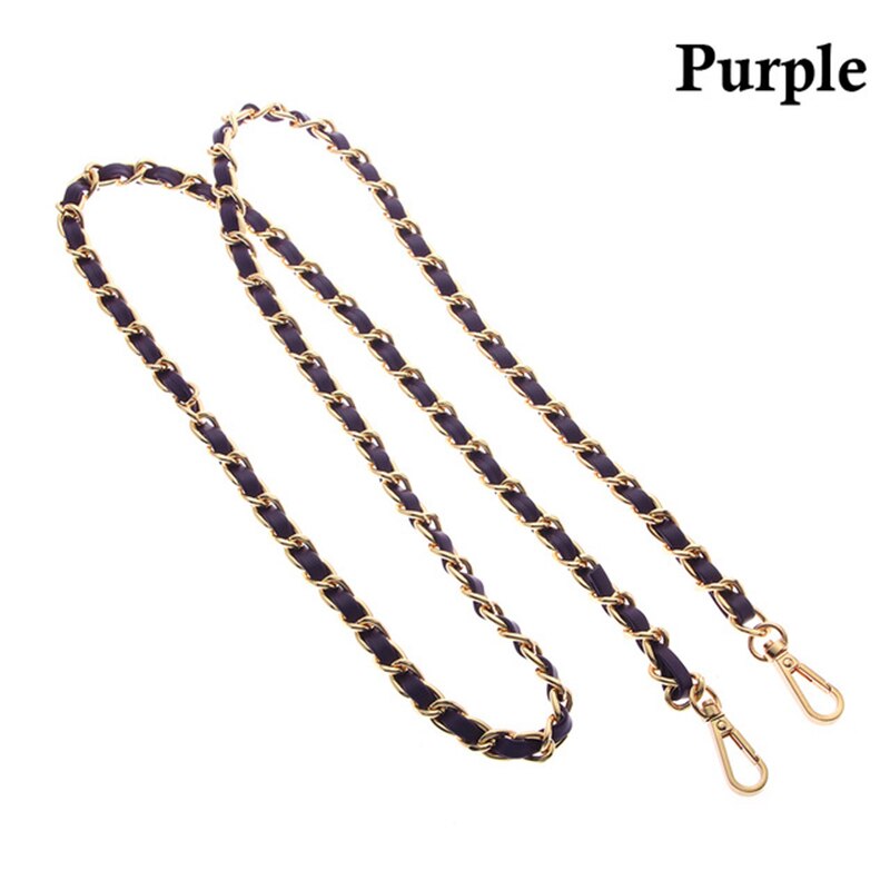 120cm Women PU + Chain Bag Straps 10 Colors Ladies Handbag & Shoulder Bags Bag Belt Handles: Purple 