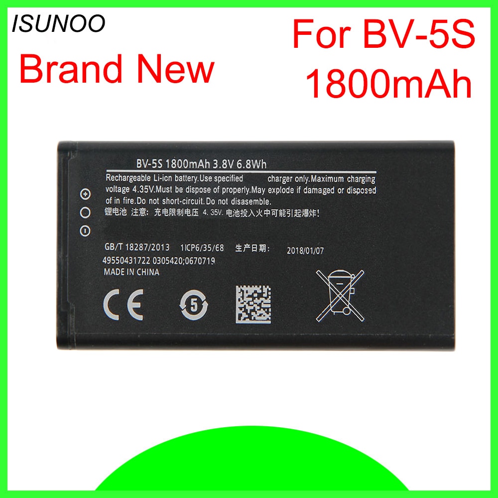 ISUNOO BV5S BV-5S 1800 mah Oplaadbare Li-Ion Batterij Voor Nokia X2/X2DS/RM-1013 BATTERIJ Bateria