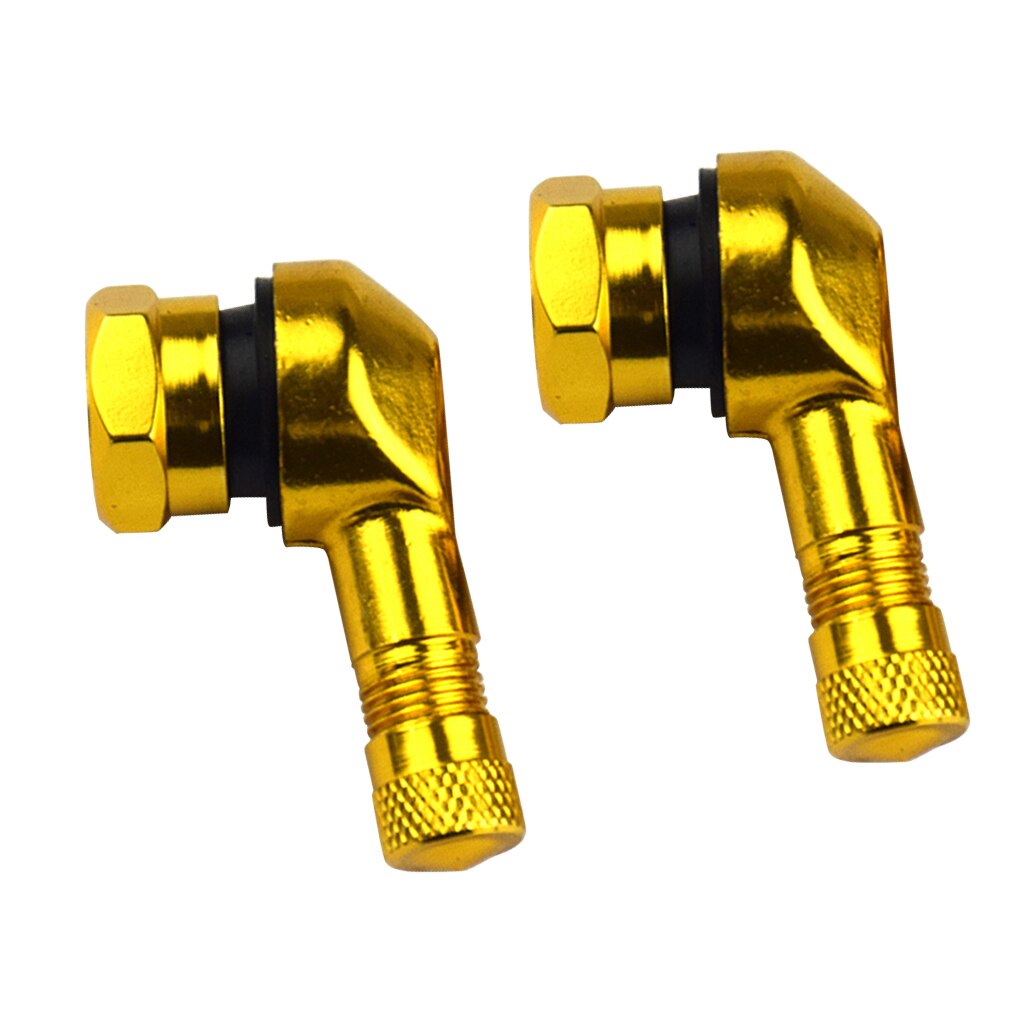 2pcs Motorcycle Rim Wheel Tire Valves Stem Cap 90 Degree Angle CNC Aluminum Alloy Air Tire Cover 17mm Tubeless Valve Stems Parts: Light Yellow as des
