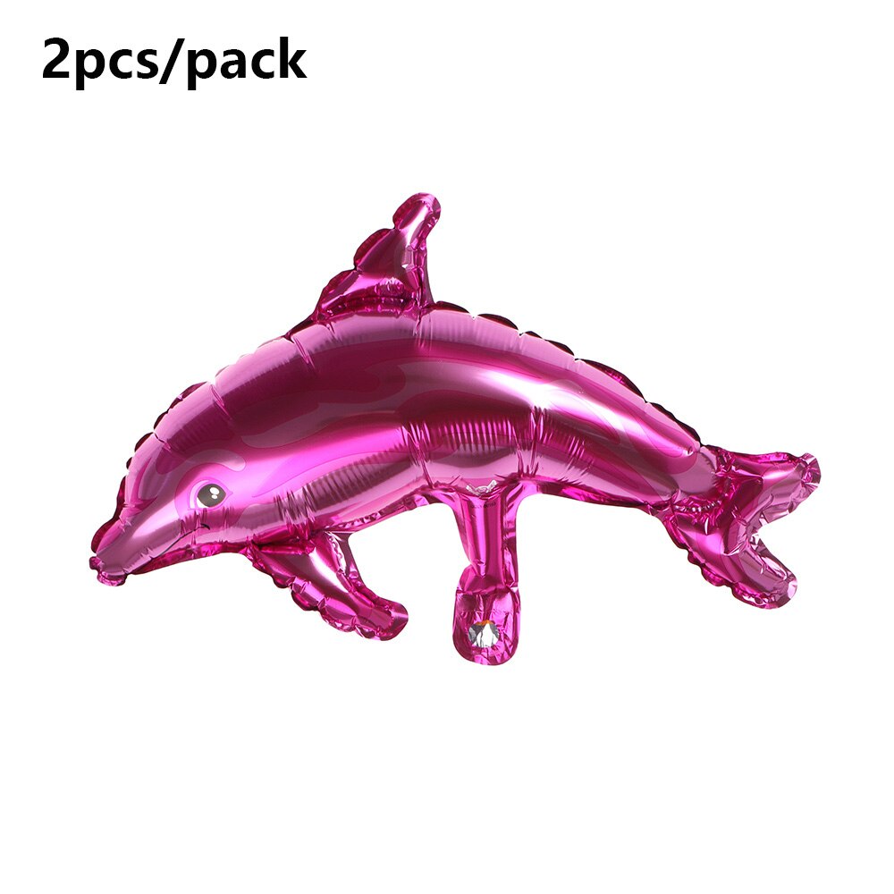 2 stk barnefest dusj mini blekksprut klovnefisk få øye på fisk kreps folie ballonger hav sjødyr vannlevende til baby bursdag dekor: Rosa delfin