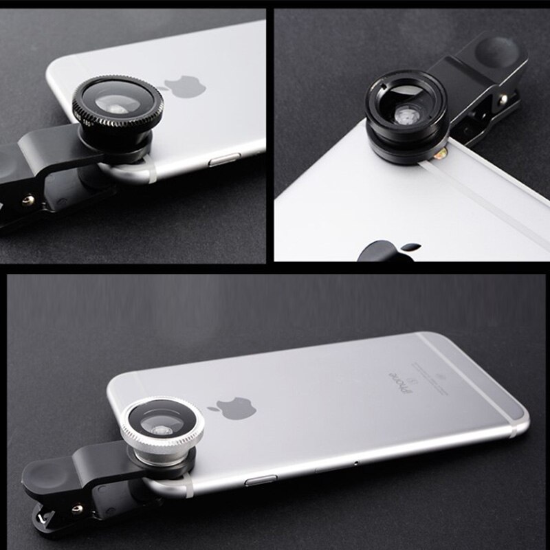 Fish Eye Lens Wide Angle Macro Fisheye Lenses 3 in 1 Camera Lens Kits With Clip Zoom Mobile Phone Lense For iPhone Xiaomi Huawei