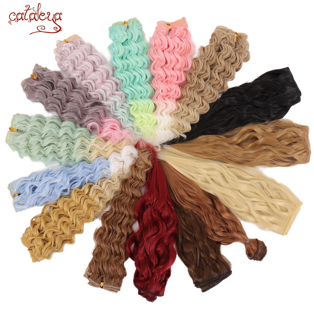 Cataleya Very Beautiful Bjd Doll Curly Wigs DIY High Temperature Fiber 25*100cm Hair 15 Color