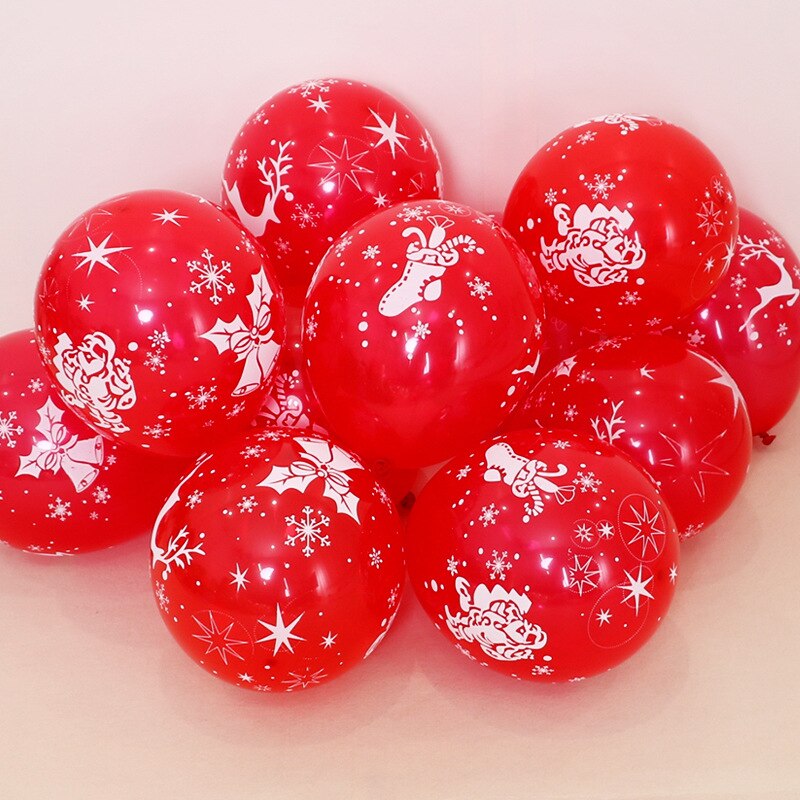 100 stk 10 tommer juledekoration latex ballon julemanden tegneserie rød grøn festival leverer år: 5