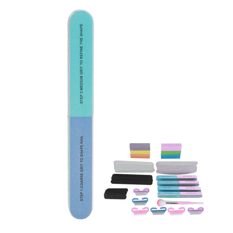 Manicure Tool Nail Buffer Blok Nagelvijl Nail Art Schuren Polijsten Buffer Strip Stof Borstel Set Manicure Tool Nail Buffer