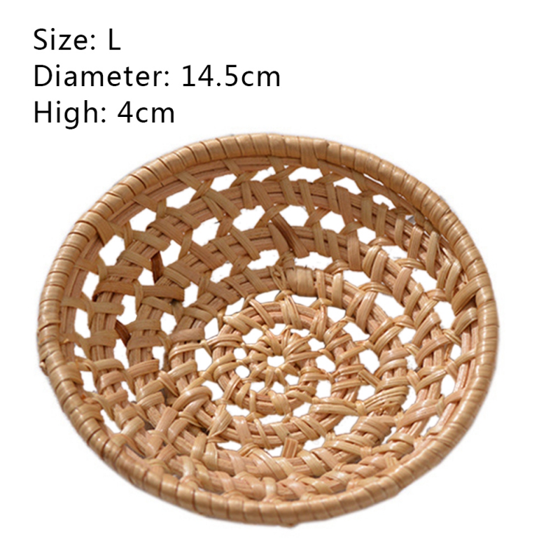 Rotan Opbergvak Ronde Ovale Mand Hand Geweven Rieten Lade Brood Mand Fruit Ontbijt Display Plaat Keuken Gereedschap