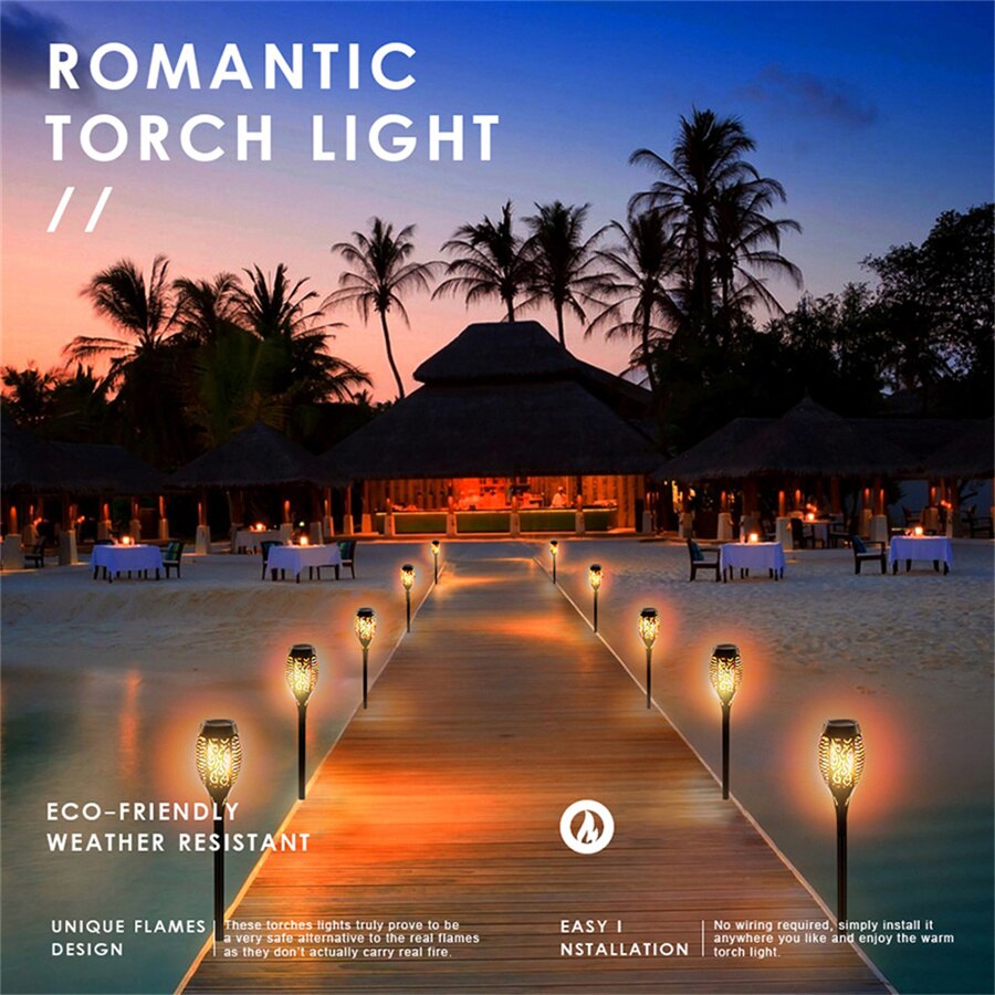 Pamnny 12LED Solar Tuin Licht Flickering Flame Landschap Gazon Lampen Waterdicht Patio Lichten Path Verlichting Outdoor Zonne-verlichting