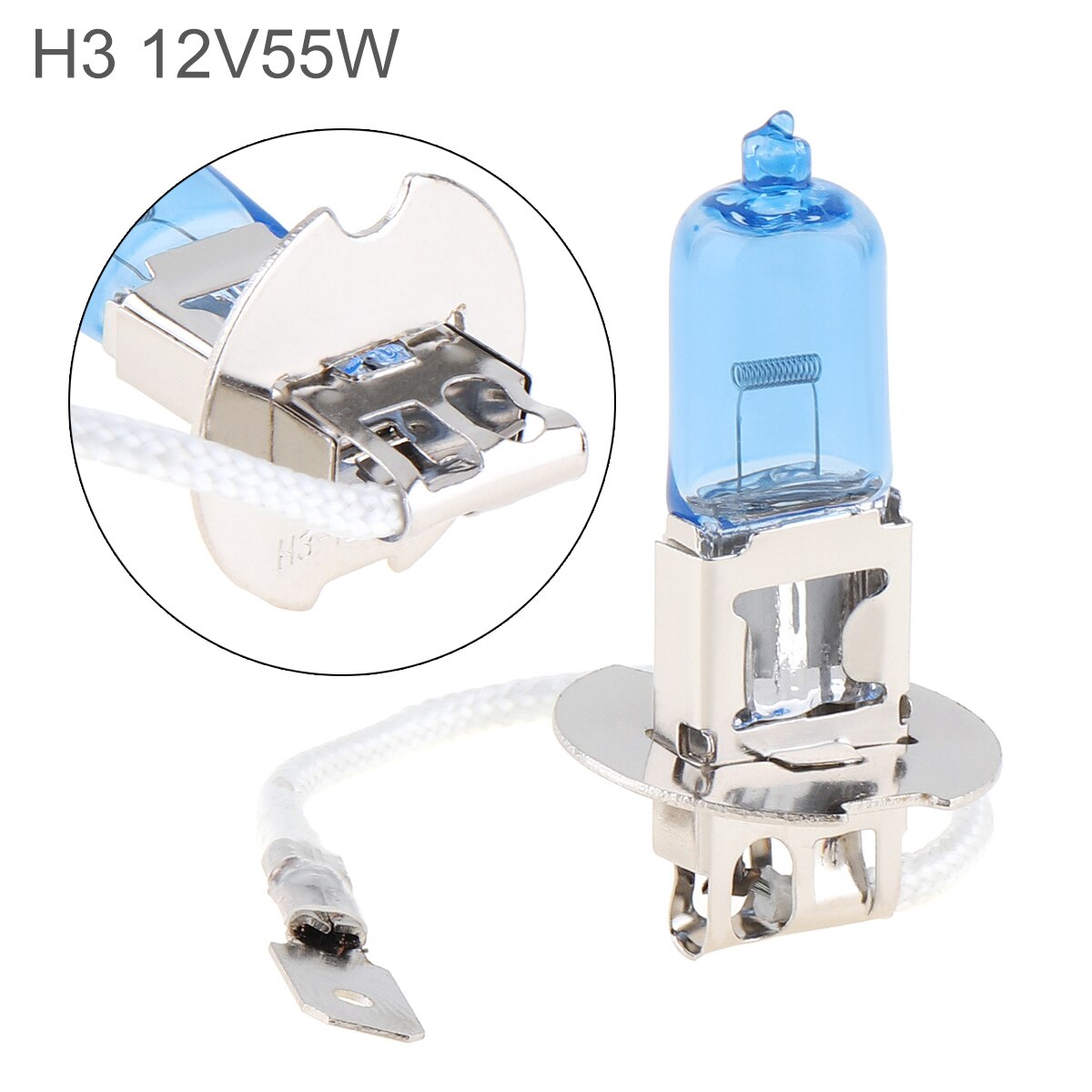 1PC 12V H1 H3 H4 H7 9005 9005 9006 H11 White Yellow Car Halogen Lamp 100/55W Super Bright Auto Front Headlight Fog Bulb for Cars: H3 55W 5000K White