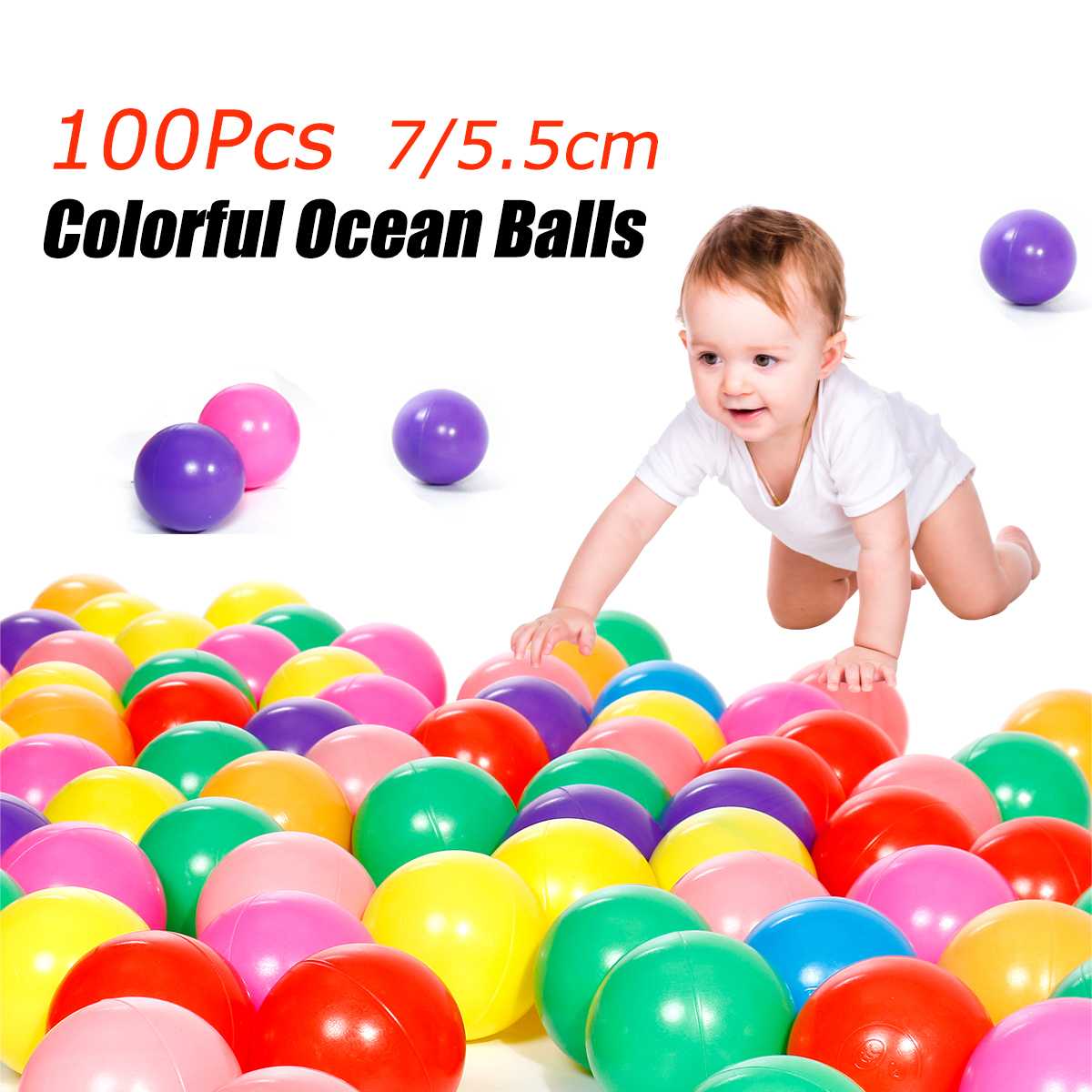 100 Stks/partij 7 Cm Ballen Zwembad Ballen Zacht Plastic Oceaan Bal Voor Kinderbox Kleurrijke Zachte Stress Air Jongleren Ballen Zintuiglijke baby Speelgoed