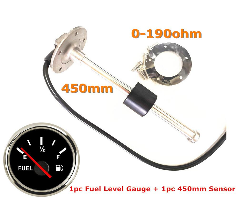 1Set Car 0-190ohm Point Fuel Level Gauges 52mm 100 150 200 250 300 350 450mm Fuel Level Sensors Sending Unit for Auto Boat Truck: BS 450mm