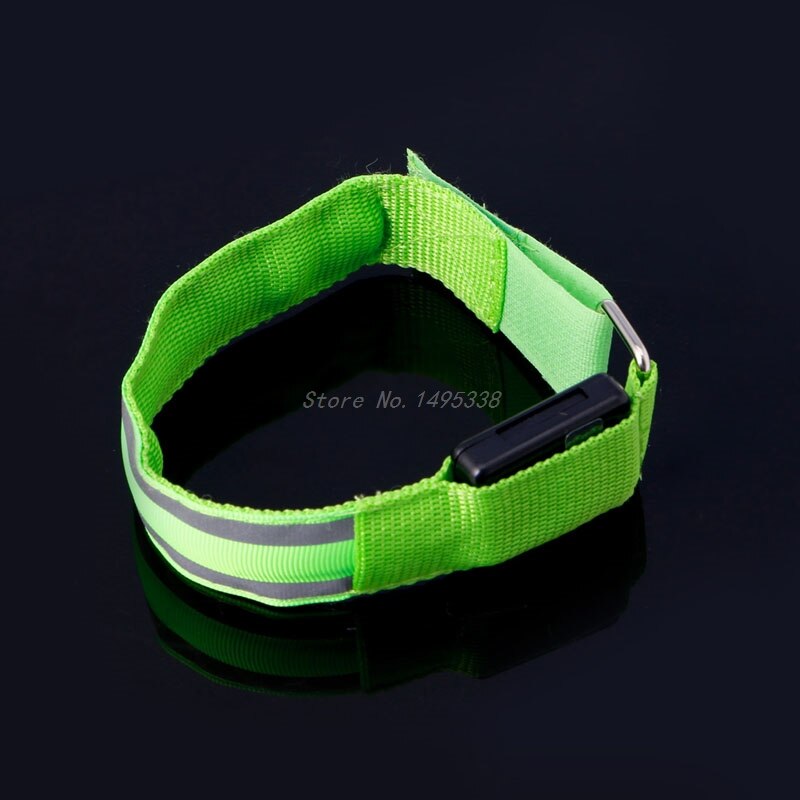 Banda para el brazo con luz LED, reflectante, correa de seguridad para el brazo, para ciclismo nocturno correr