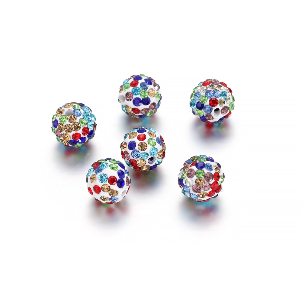 10Pcs 10Mm Disco Ball Ronde Kristallen Steentjes Losse Spacer Charm Kralen Voor Diy Sieraden Maken Accessoires