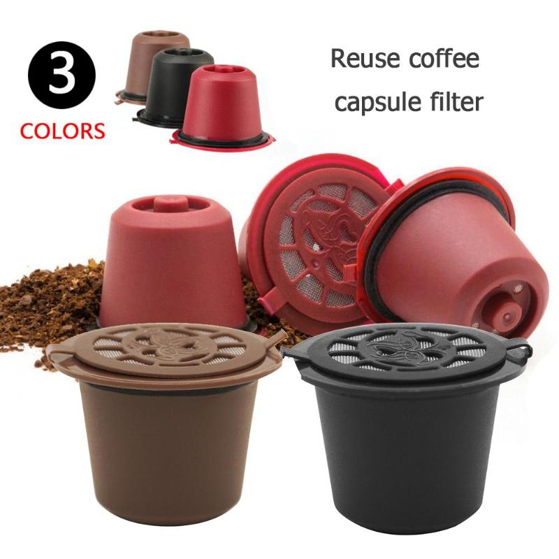Filtre Capsule de café réutilisable | 4 pièces, Compatible avec la Machine à café Nespresso, alimentaire, plastique et acier inoxydable 304 matériau