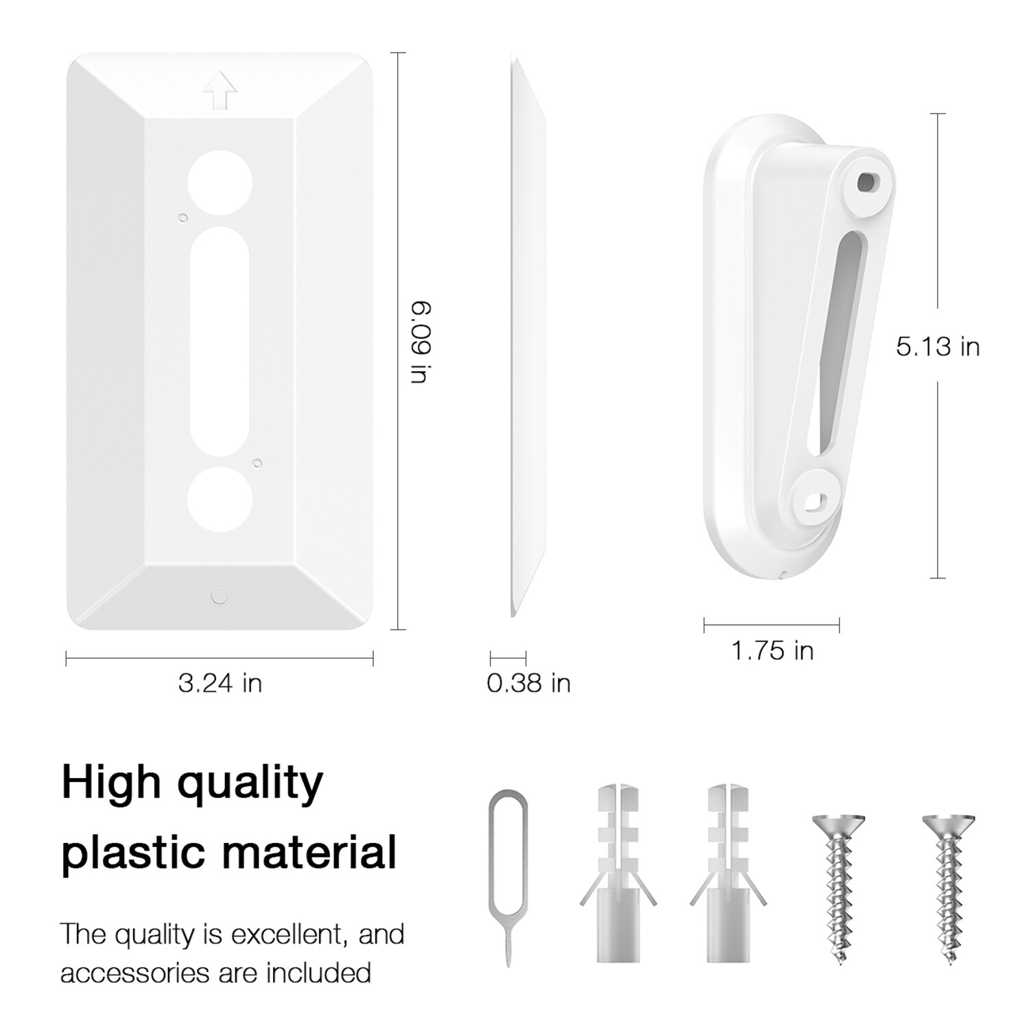 Muur Plaat Voor Arlo Video Deurbel, Compatibel Met Arlo Video Deurbel Plastic Materiaal Aanpassing Montage Muur Plaat Wedge